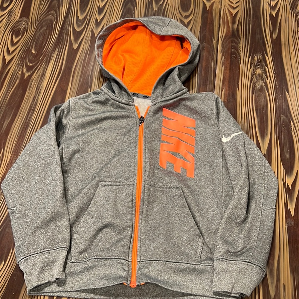 Nike Jacket gray and orange boy’s small